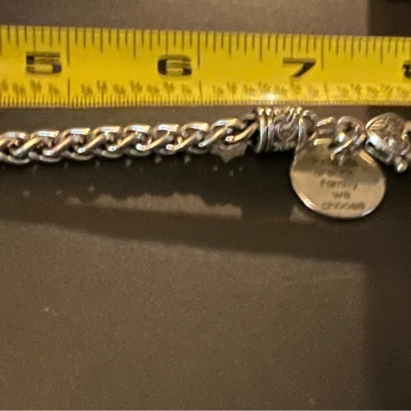 Silver Chain Bracelet with Heart and key Charms - Picture 4 of 4